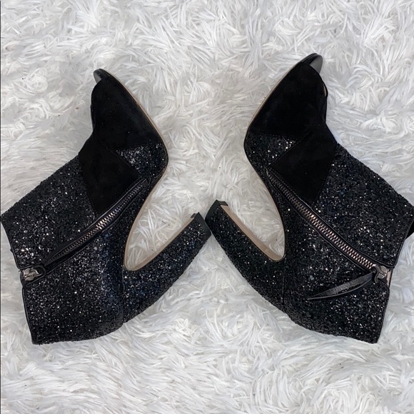 Miu Miu black open toe sequin heel bow booties 8.5(runs very small) - Picture 8 of 9